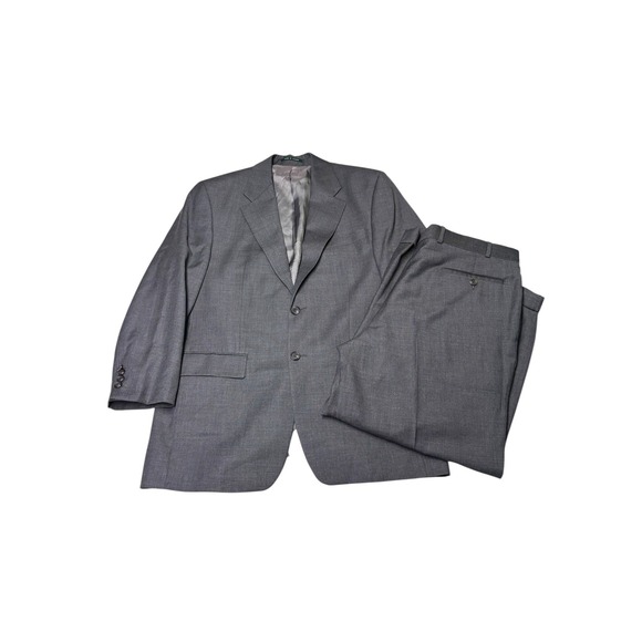 Lauren Ralph LaurenMens Grey Wool 2 Piece Suit Pleated 42R W36xL26